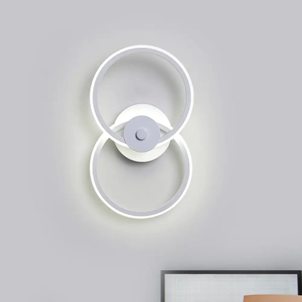 Minimalist Flush Mount Wall Sconce: Ring Acrylic Led Light In Warm/White White / Warm