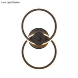 Minimalist Flush Mount Wall Sconce: Ring Acrylic Led Light In Warm/White
