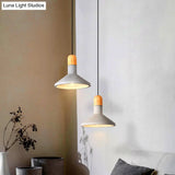 Minimalist Funnel Pendant Light In Grey - Cement Finish Perfect For Dining Room Includes 1 Bulb