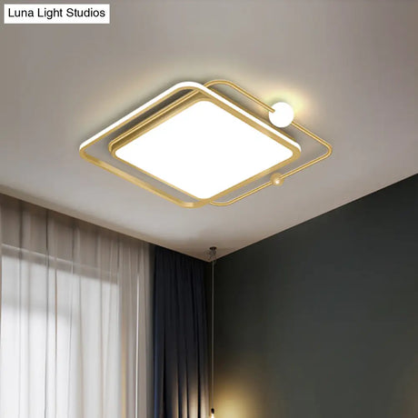 Minimalist Geometric Acrylic Led Flush Mount Ceiling Light For Bedrooms