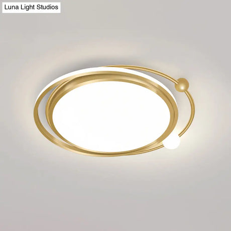 Minimalist Geometric Acrylic Led Flush Mount Ceiling Light For Bedrooms Gold / White Round