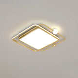 Minimalist Geometric Acrylic Led Flush Mount Ceiling Light For Bedrooms Gold / White Square Plate