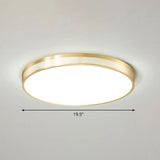Minimalist Geometric Metal Flush Mounted Led Ceiling Light With Mesh Side Gold / Large Round