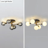 Minimalist Glass Globe Ceiling Flush Mount Light Fixture