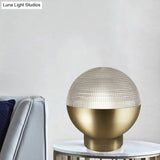 Minimalist Glass Night Lamp With Prismatic Shade | 1-Head Table Lighting In Black/Gold Ideal For