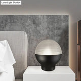 Minimalist Glass Night Lamp With Prismatic Shade | 1-Head Table Lighting In Black/Gold Ideal For