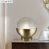 Minimalist Glass Night Lamp With Prismatic Shade | 1-Head Table Lighting In Black/Gold Ideal For