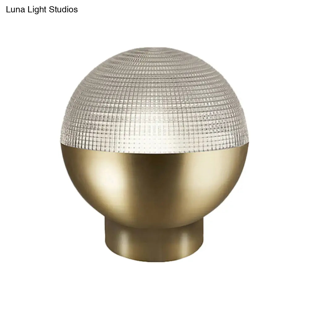 Minimalist Glass Night Lamp With Prismatic Shade | 1-Head Table Lighting In Black/Gold Ideal For