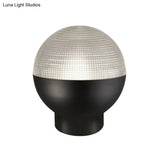 Minimalist Glass Night Lamp With Prismatic Shade | 1-Head Table Lighting In Black/Gold Ideal For