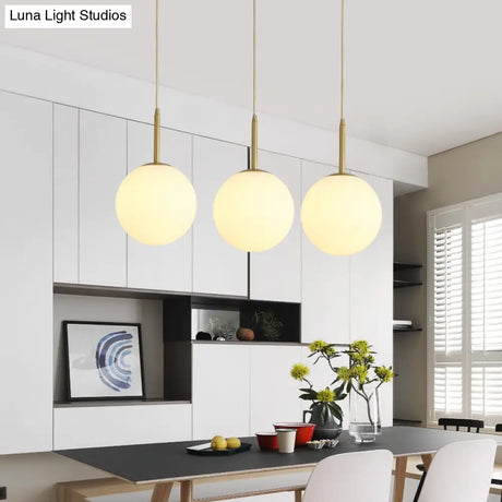 Minimalist Glass Pendant Light In White For Dining Room Table