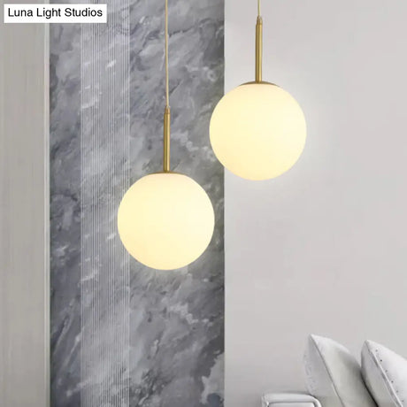 Minimalist Glass Pendant Light In White For Dining Room Table