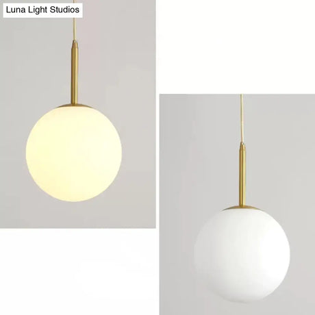 Minimalist Glass Pendant Light In White For Dining Room Table