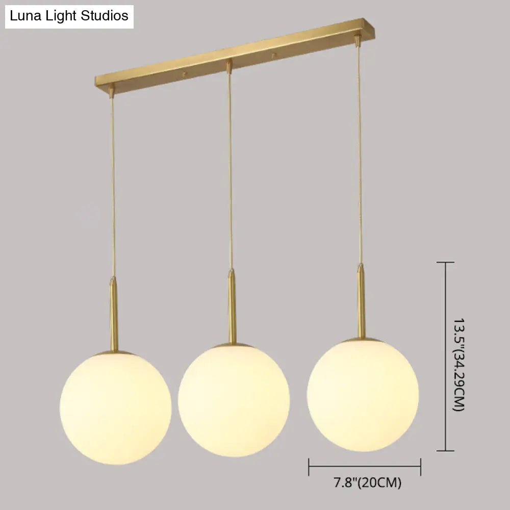 Minimalist Glass Pendant Light In White For Dining Room Table