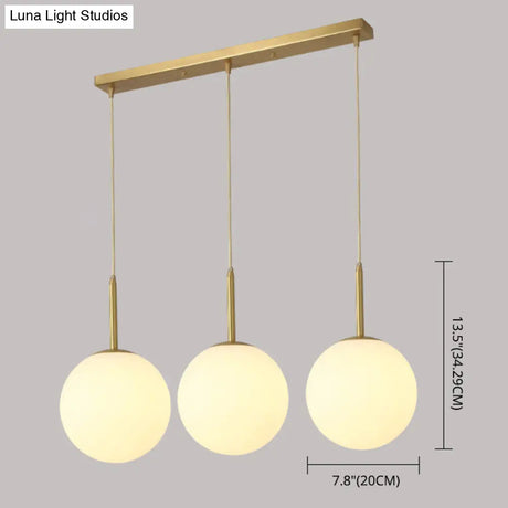 Minimalist Glass Pendant Light In White For Dining Room Table