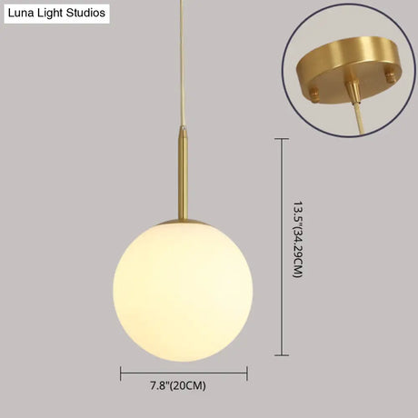 Minimalist Glass Pendant Light In White For Dining Room Table