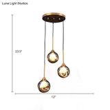 Minimalist Glass Pendant With 3-Head Down Lighting: Ideal For Dining Room And Multiple Hanging