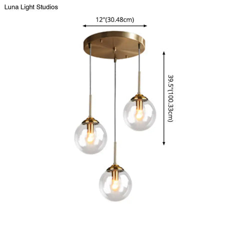 Minimalist Glass Sphere Pendant Light Fixture For Modern Indoor Ceiling Lighting