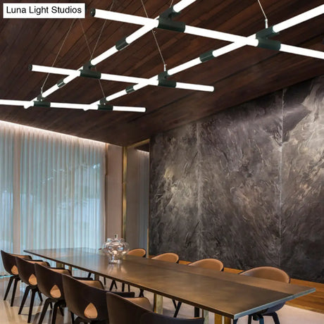 Minimalist Glass Tube Pendant Lamp With Frosted White Shade And Black Led For Offices
