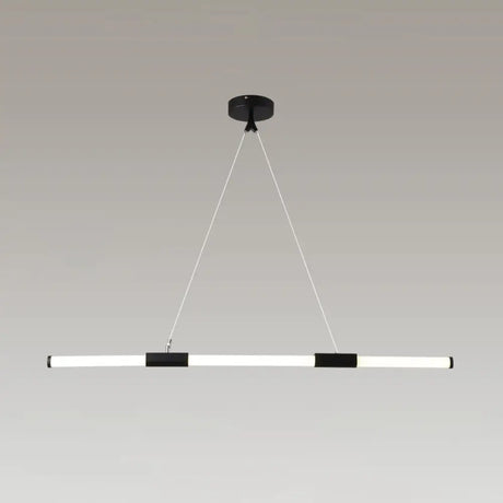 Minimalist Glass Tube Pendant Lamp With Frosted White Shade And Black Led For Offices 3 /