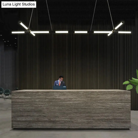 Minimalist Glass Tube Pendant Lamp With Frosted White Shade And Black Led For Offices