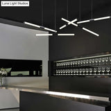 Minimalist Glass Tube Pendant Lamp With Frosted White Shade And Black Led For Offices
