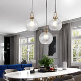 Minimalist Globe Pendant Ceiling Light For Dining Room With Glass Shade Clear / 12’