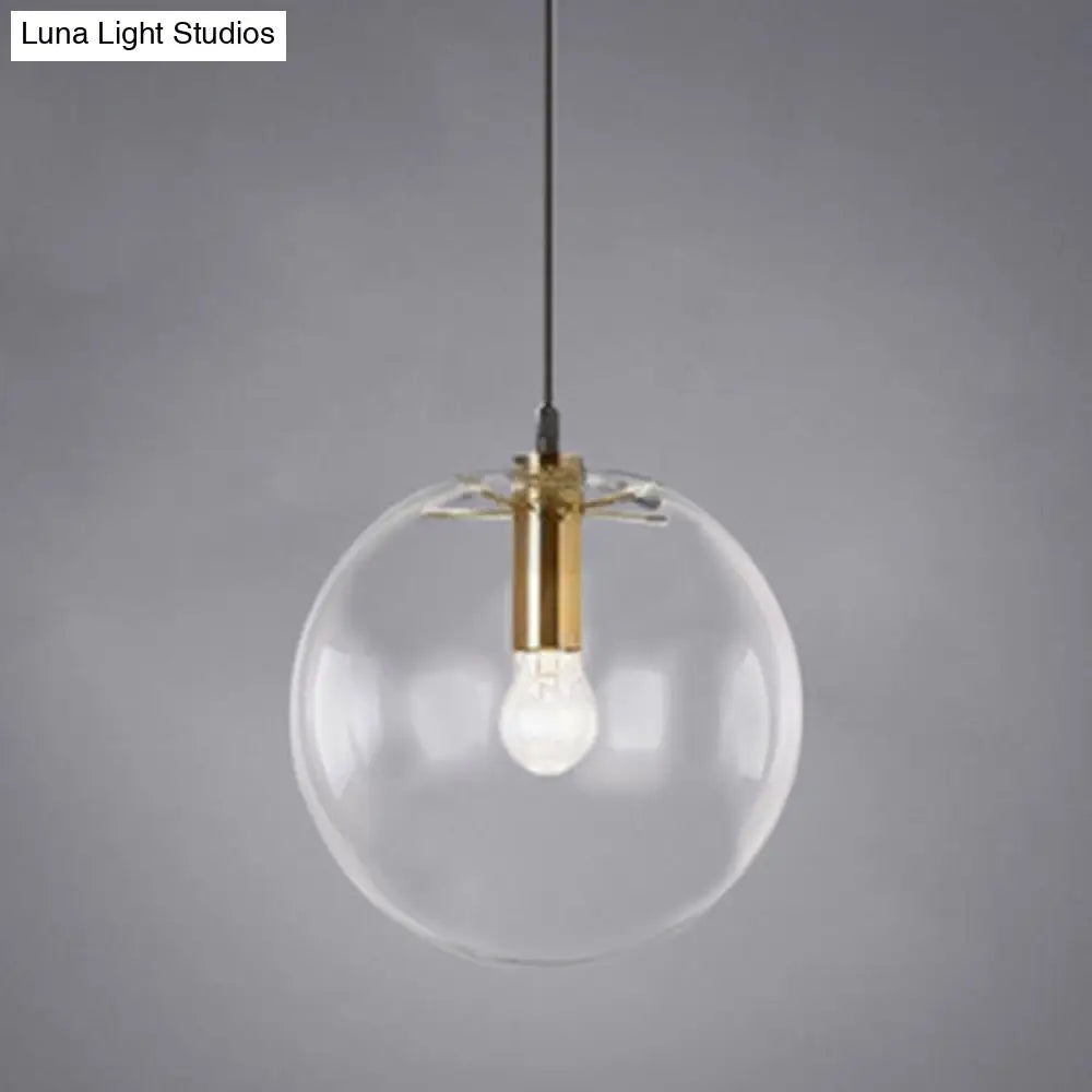 Minimalist Globe Pendant Light: Stylish Glass Ceiling For Dining Room