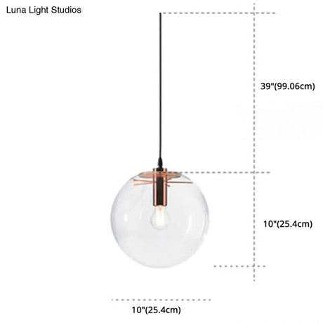 Minimalist Globe Pendant Light: Stylish Glass Ceiling For Dining Room