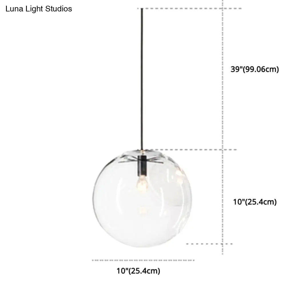 Minimalist Globe Pendant Light: Stylish Glass Ceiling For Dining Room