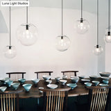 Minimalist Globe Pendant Light: Stylish Glass Ceiling For Dining Room