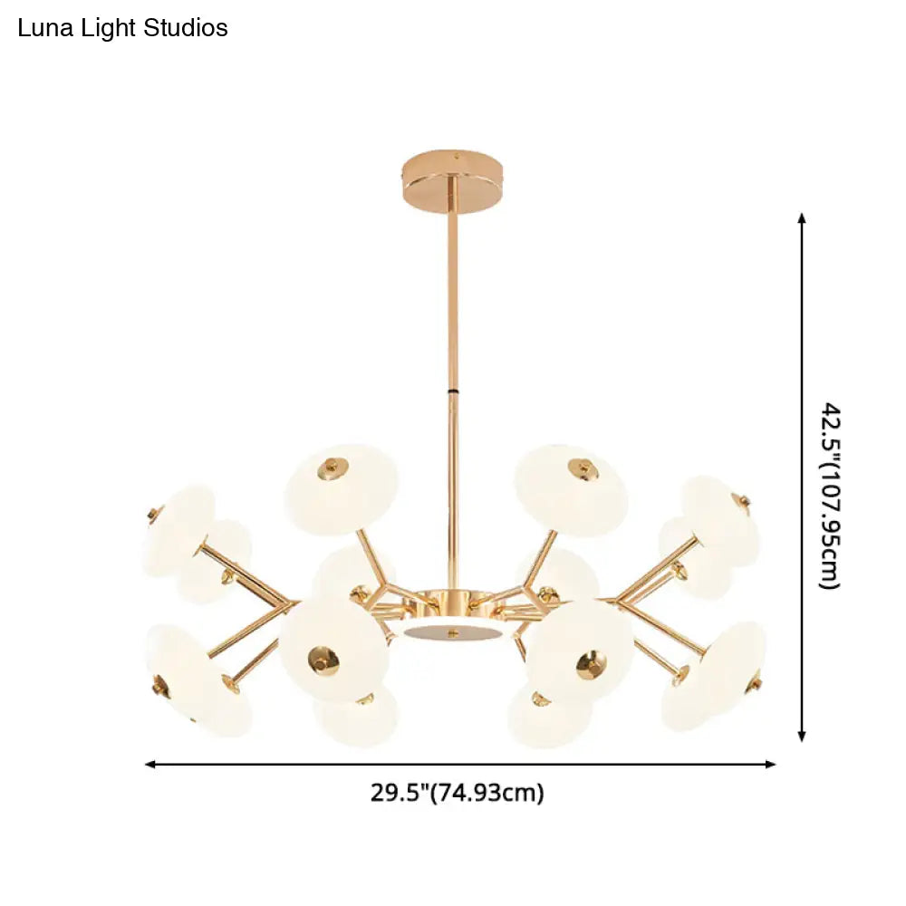 Minimalist Gold Bean Shaped Acrylic Led Chandelier For Bedroom Ceiling