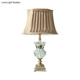 Minimalist Gold Bell Night Lamp With Clear K9 Crystal Shade And Stylish Urn-Shaped Base