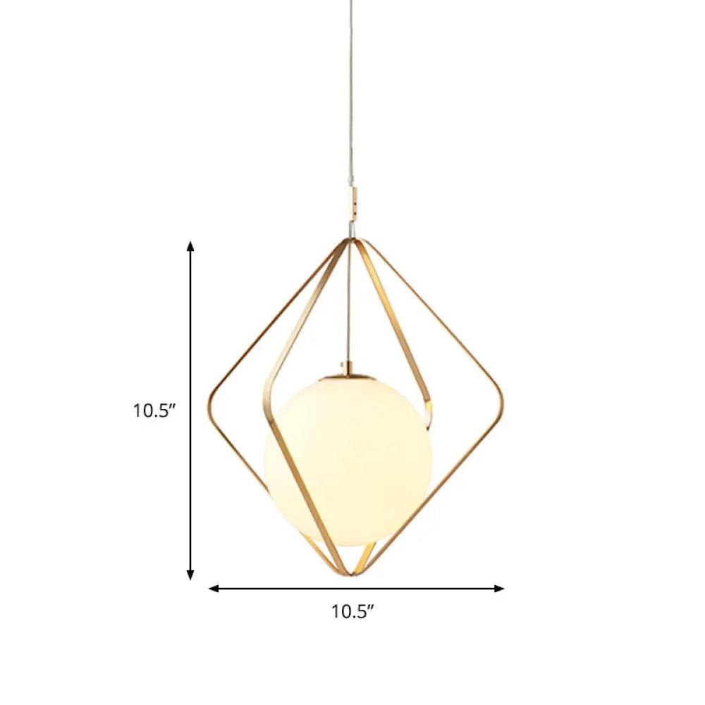 Minimalist Gold Pendant Light - 1 Head Led Down Lighting For Bedroom 10.5/16 W