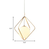Minimalist Gold Pendant Light - 1 Head Led Down Lighting For Bedroom 10.5/16 W