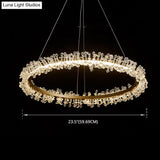Minimalist Gold Chandelier Led Pendant Light For Bedroom - K9 Crystal Round Suspension Design