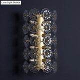 Minimalist Gold Floral Sconce Light With Crystal Shade - Wall Mount Lighting For Bedroom