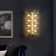 Minimalist Gold Floral Sconce Light With Crystal Shade - Wall Mount Lighting For Bedroom