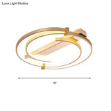 Minimalist Gold Flush Mount Ceiling Light Fixture - 18’/23.5’ W Ring For Bedrooms