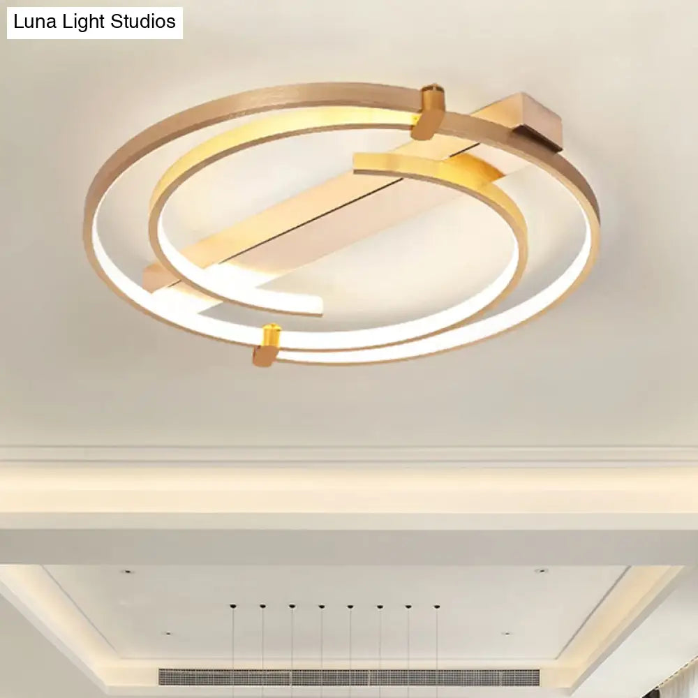 Minimalist Gold Flush Mount Ceiling Light Fixture - 18’/23.5’ W Ring For Bedrooms