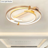 Minimalist Gold Flush Mount Ceiling Light Fixture - 18’/23.5’ W Ring For Bedrooms