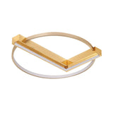 Minimalist Gold Flush Mount Led Ceiling Light Fixture Aluminum 18/23.5 Width - Ideal For Living Room