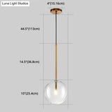 Minimalist Gold Globe Glass Pendant Light Fixture