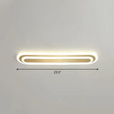 Minimalist Gold Led Ceiling Light For Bedroom - Acrylic Flush Mount Fixture / 23.5’ Remote