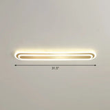Minimalist Gold Led Ceiling Light For Bedroom - Acrylic Flush Mount Fixture / 31.5’ Warm