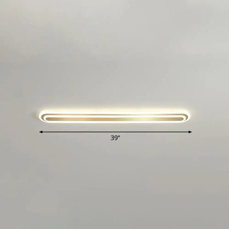 Minimalist Gold Led Ceiling Light For Bedroom - Acrylic Flush Mount Fixture / 39’ Remote Control
