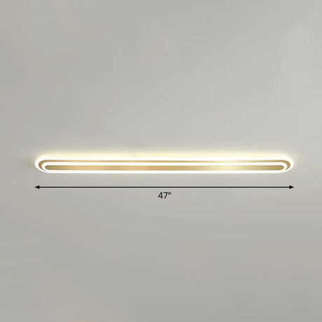 Minimalist Gold Led Ceiling Light For Bedroom - Acrylic Flush Mount Fixture / 47’ Remote Control