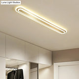 Minimalist Gold Led Ceiling Light For Bedroom - Acrylic Flush Mount Fixture