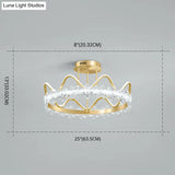 Minimalist Gold Led Ceiling Light With Crystal Flower Design For Bedroom