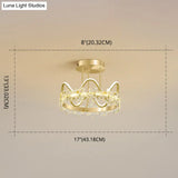 Minimalist Gold Led Ceiling Light With Crystal Flower Design For Bedroom