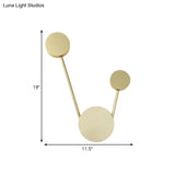 Minimalist Gold Led Corridor Wall Sconce With Round Metal Shade